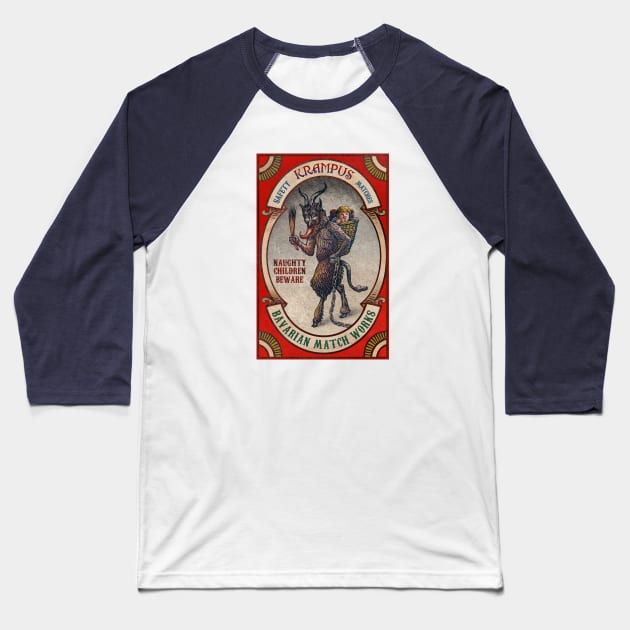 Krampus Baseball T-Shirt by ChetArt